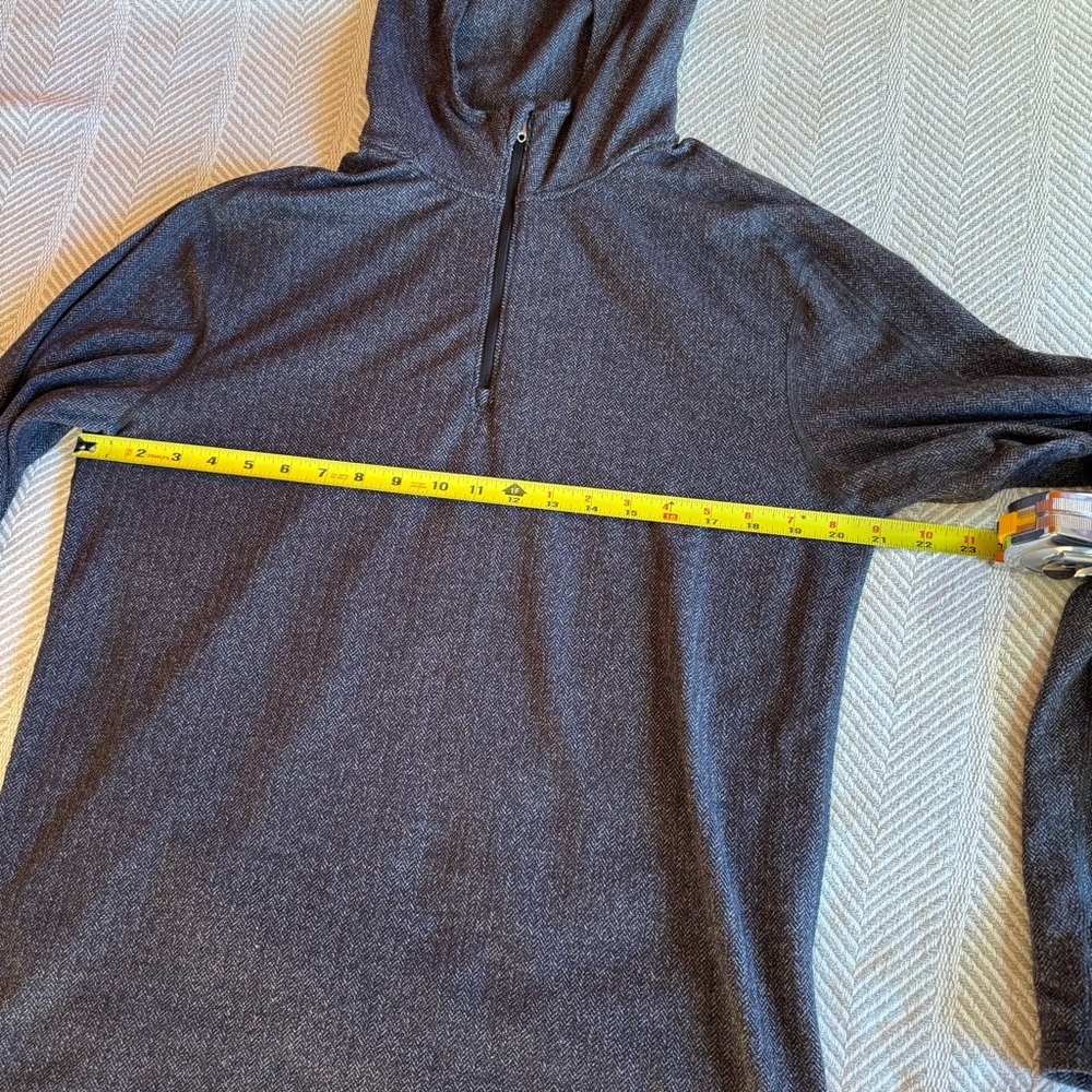 Men’s Lululemon Running Hoodie Half Zip Rulu Herringbone Reflective Gray Size L - Picture 6 of 11